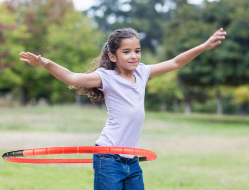 BOHS Kids Fitness Hoop for Girls - Weight & Size Adjustable- Body Building Plastic Children Gymnastics Toys- Diameter 26.5 Inches,Red - Image 2